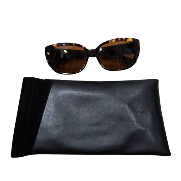 Christian Dior Lady 2R Women's Brown Lambskin Square Shape Prescription Sunglass - Picture 1 of 9